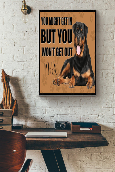 Dachshund You Might Get In But You Won't Get Out Poster - Animal Wall Art - Gift For Dog Lover, Dog Foster Canvas Gallery Wrapped Canvas Framed Gift Idea Framed Prints, Canvas