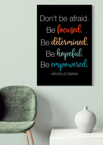 Don't Be Afraid Motivation Quote Wall Art For Home Decor Housewarming Canvas Framed Prints, Canvas