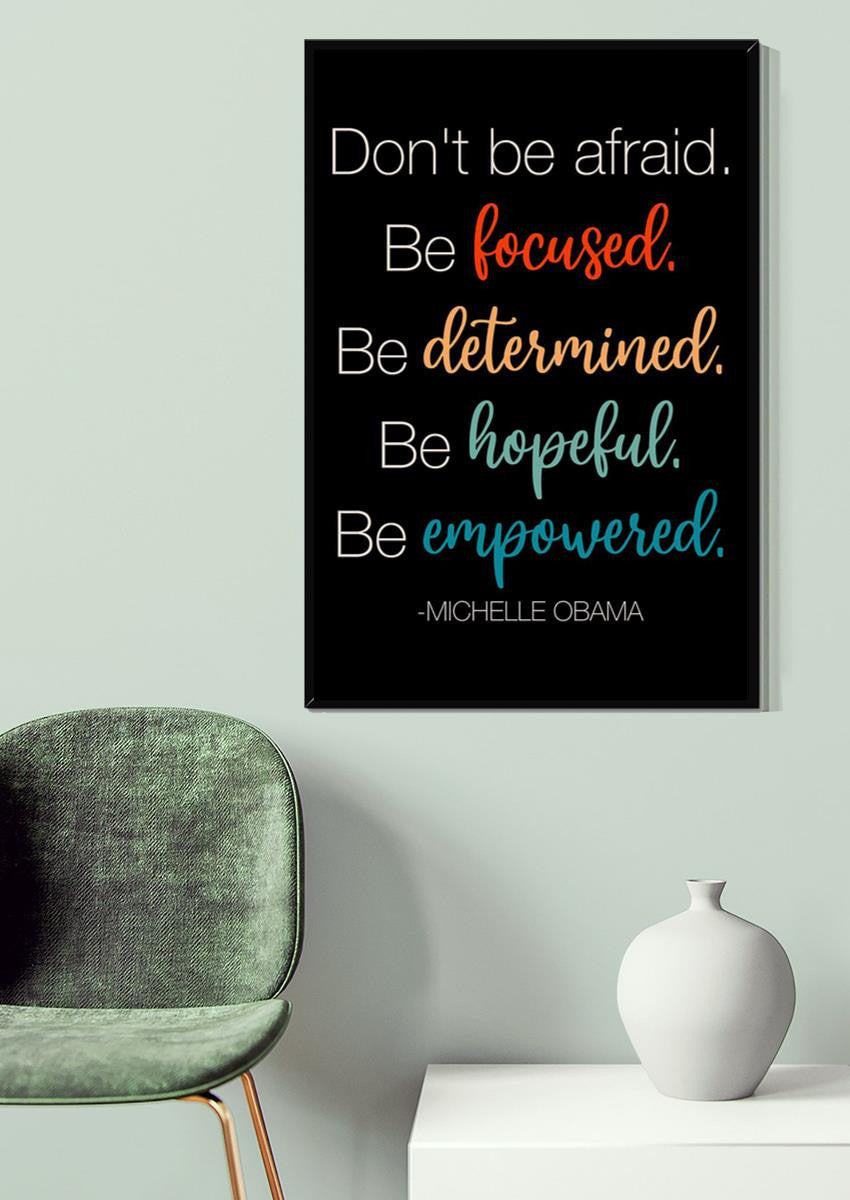 Don't Be Afraid Motivation Quote Wall Art For Home Decor Housewarming Canvas Framed Prints, Canvas