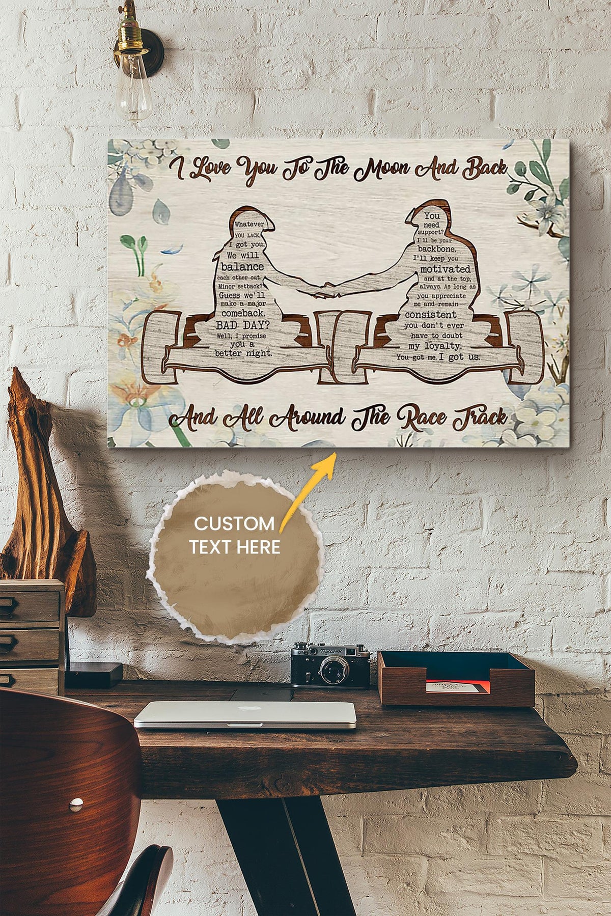 I Love You To The Moon And Back Personalized Poster - Love Wall Art - Gift For Valentine Day Lover Crush Canvas Gallery Wrapped Canvas Framed Gift Idea Framed Prints, Canvas