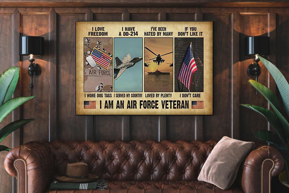 I Am An Air Force Veteran Poster, Air Force Veteran Single Vintage  Office Gift 06672 Framed Prints, Canvas