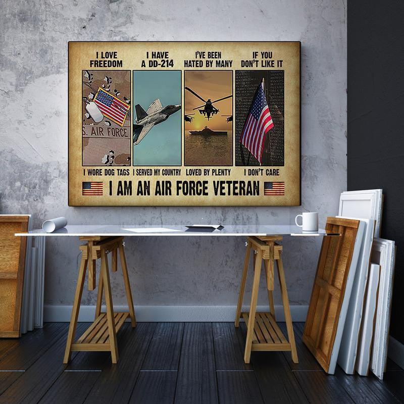 I Am An Air Force Veteran Poster, Air Force Veteran Single Vintage  Office Gift 06672 Framed Prints, Canvas