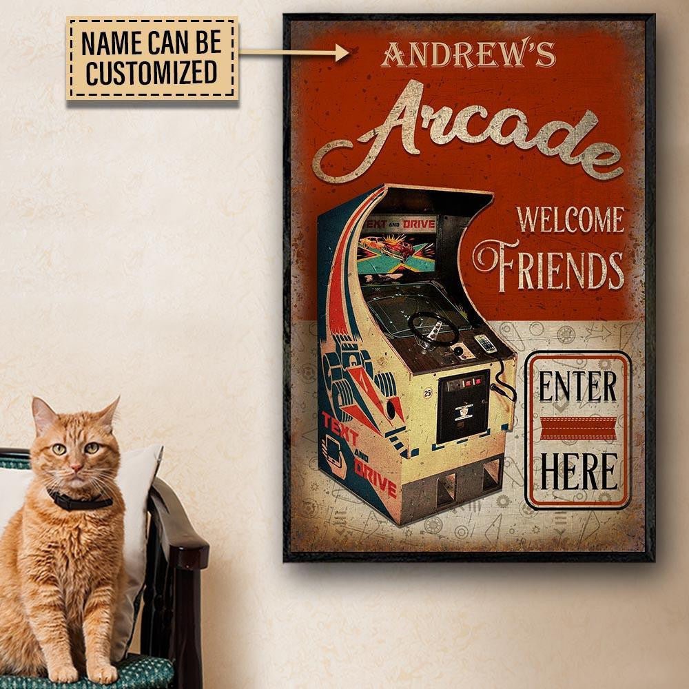 Aeticon Gifts Personalized Arcade Game Welcome Friend Canvas