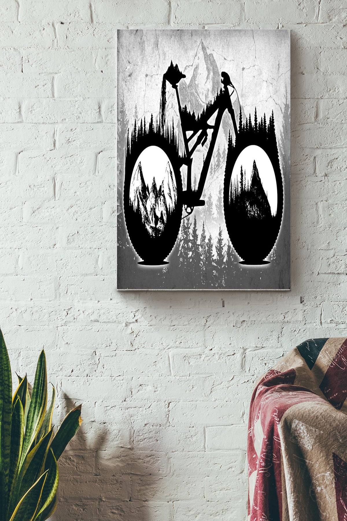Cycling Hiking Mountain Black And White Vintage Poster - Sport Wall Art - Gift For Traveling Lover Cycling Lover Racer Cycle Hiking Mountain Lover Canvas Gallery Wrapped Canvas Framed Gift Idea Framed Prints, Canvas