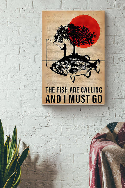 Fishing I Must Go Canvas Gallery Wrapped Canvas Framed Gift Idea