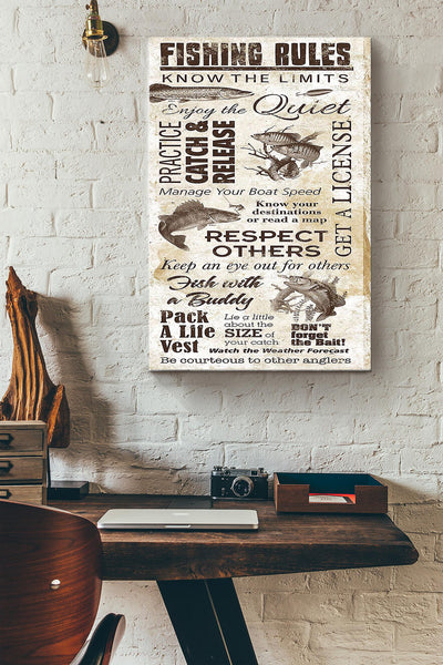 Fishing Rules You Need To Know Poster Canvas Gallery Wrapped Canvas Framed Gift Idea