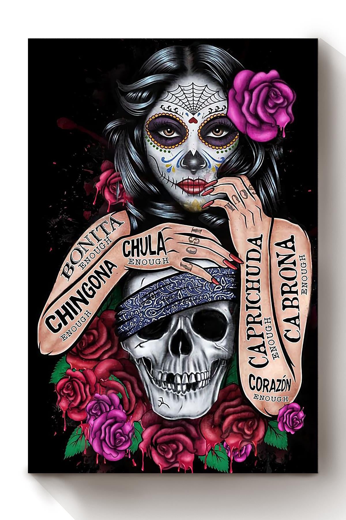 Chingona Enough Girls Wall Decor Gift For International Women Day Home Decor Girlfriend Canvas