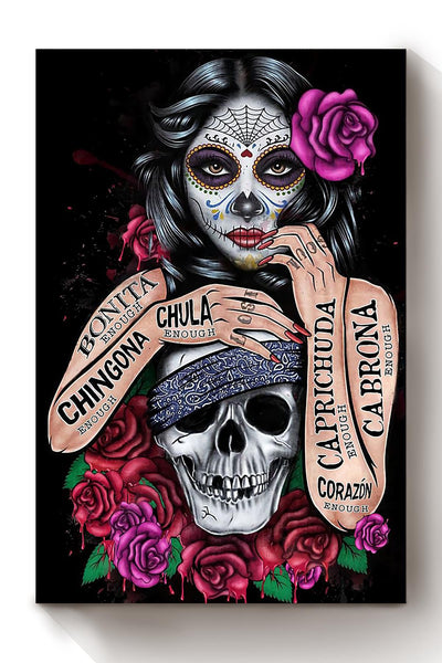 Chingona Enough Girls Wall Decor Gift For International Women Day Home Decor Girlfriend Canvas