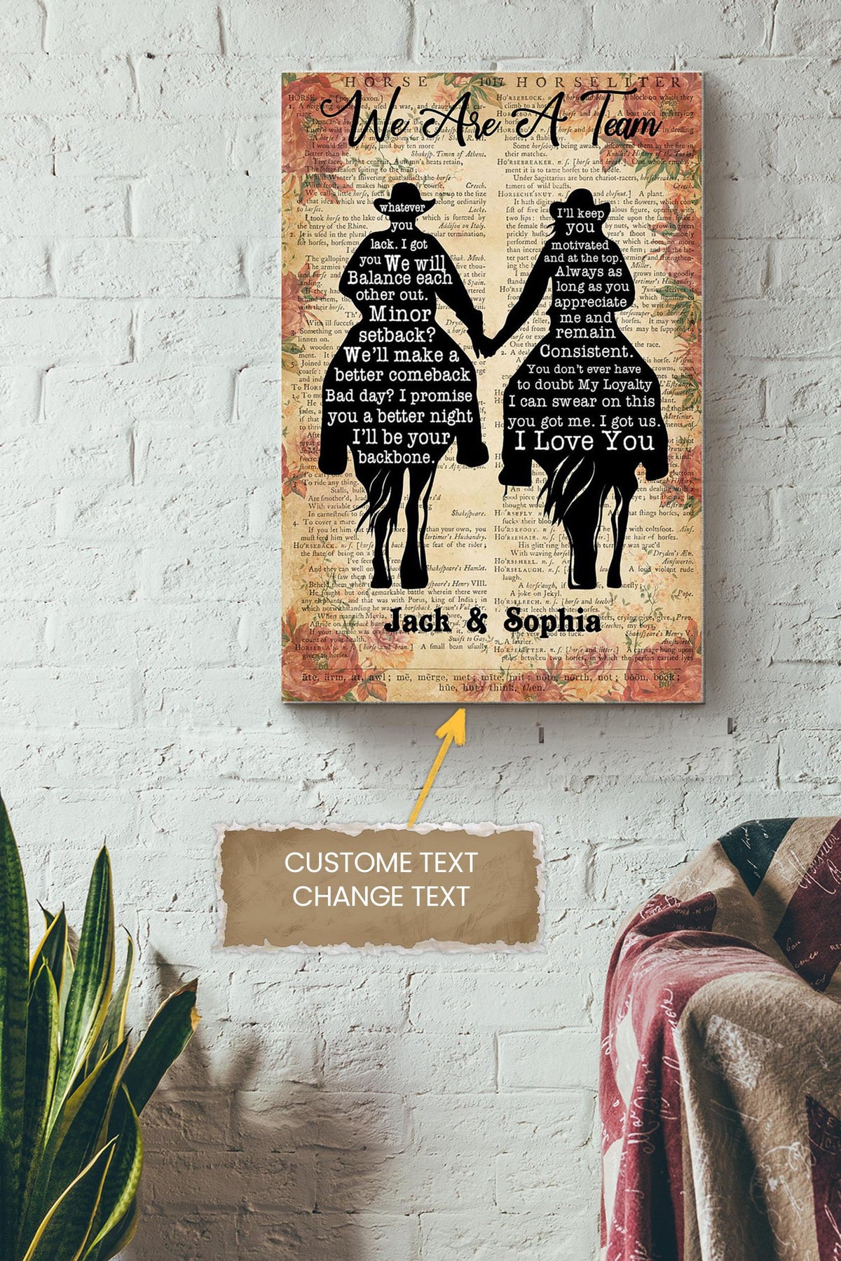 Cowboy Girl Cow Girl Personalized Poster - Love Wall Art - Gift For Valentine Day Lover Crush Cowboy Canvas Gallery Wrapped Canvas Framed Gift Idea Framed Prints, Canvas