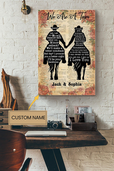 Cowboy Girl Cow Girl Personalized Poster - Love Wall Art - Gift For Valentine Day Lover Crush Cowboy Canvas Gallery Wrapped Canvas Framed Gift Idea Framed Prints, Canvas