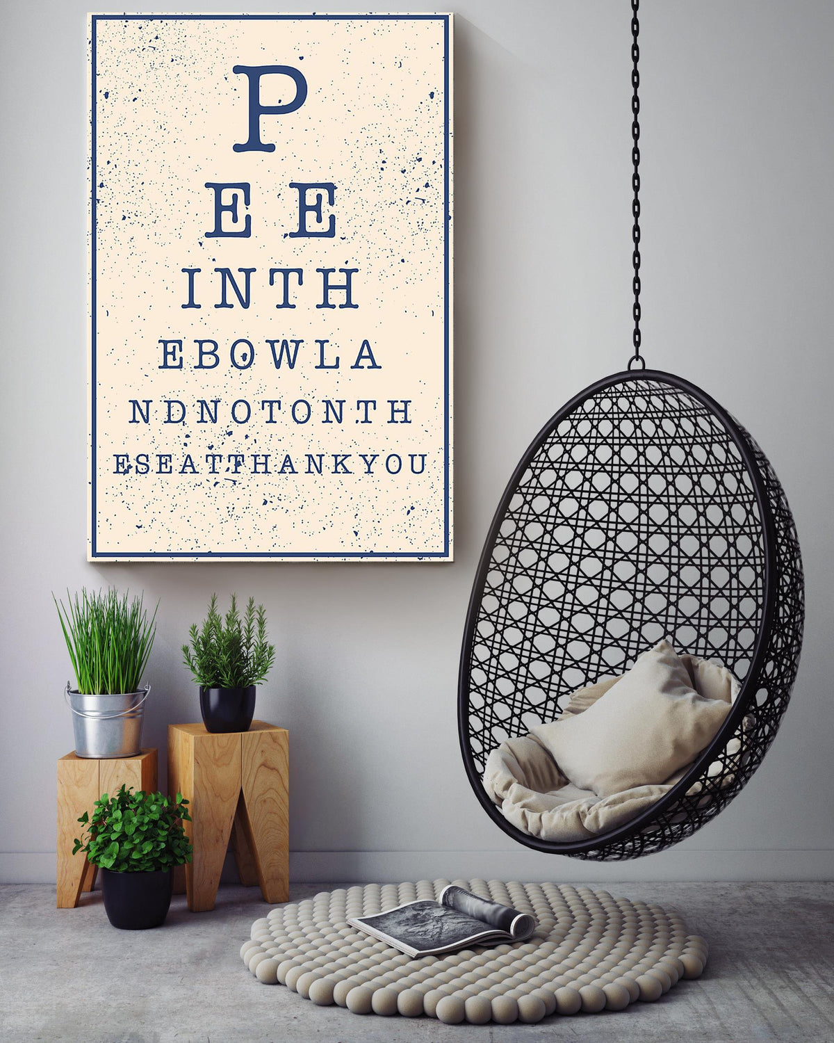 Funny Bathroom Text Wall Decor Gift For Housewarming Canvas