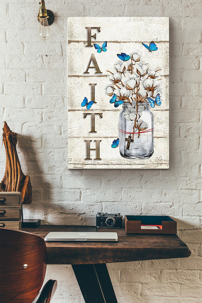 Faith Flower Poster Gift For Home Decor, Flower Lover, God Worshiper Canvas Gallery Wrapped Canvas Framed Gift Idea