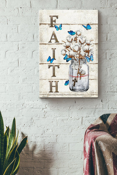 Faith Flower Poster Gift For Home Decor, Flower Lover, God Worshiper Canvas Gallery Wrapped Canvas Framed Gift Idea