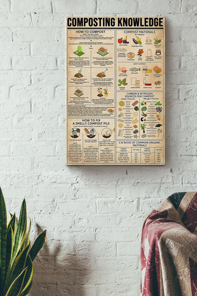 Composting Knowledge Things You Need To Know About Composting Poster Canvas Gallery Wrapped Canvas Framed Gift Idea