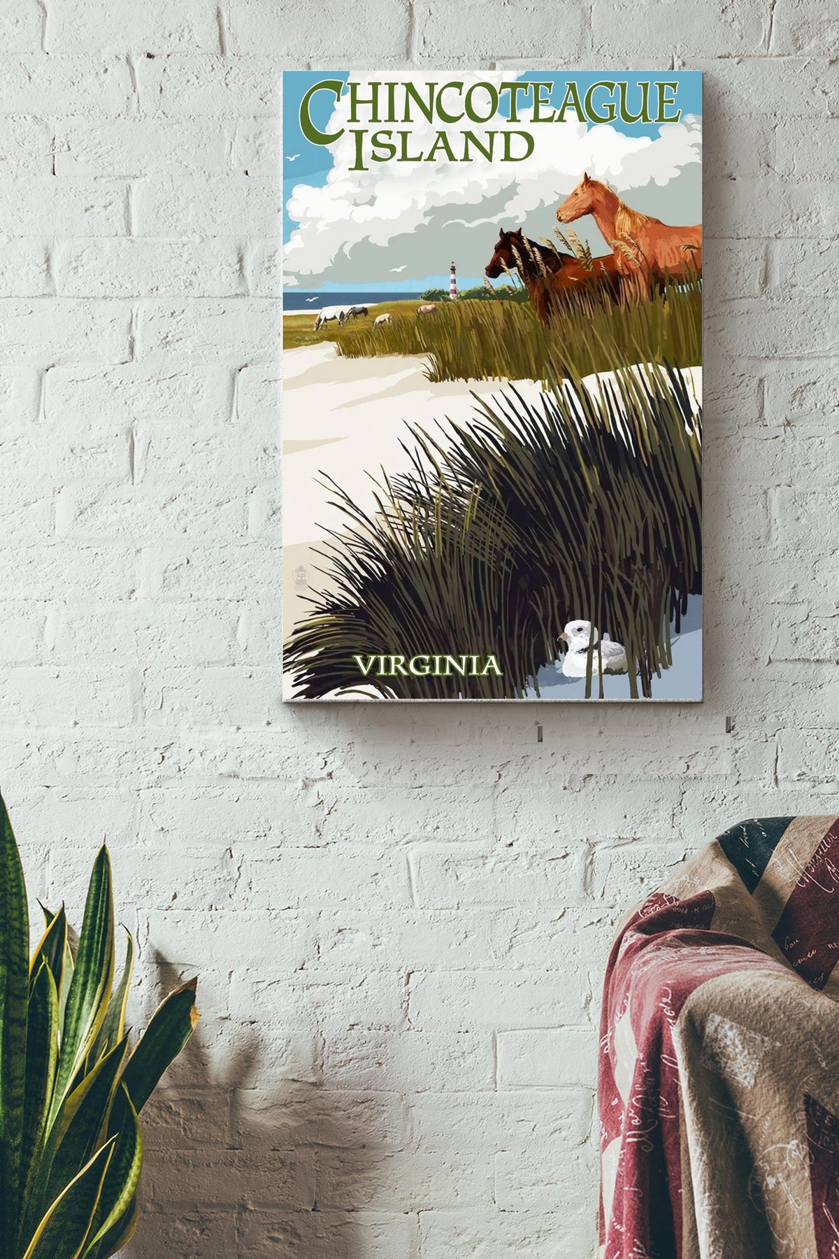 Chincoteague Island Virginia Poster - Traveling Wall Art - Gift For Tourist Souvenir Traveling Lover Surfing Lover Beach Lover Canvas Gallery Wrapped Canvas Framed Gift Idea Framed Prints, Canvas