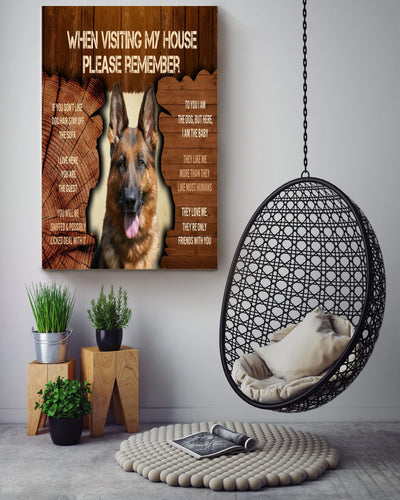 Dog Lover Home Rules Gift For Dog Mom Home Decor Housewarming Canvas