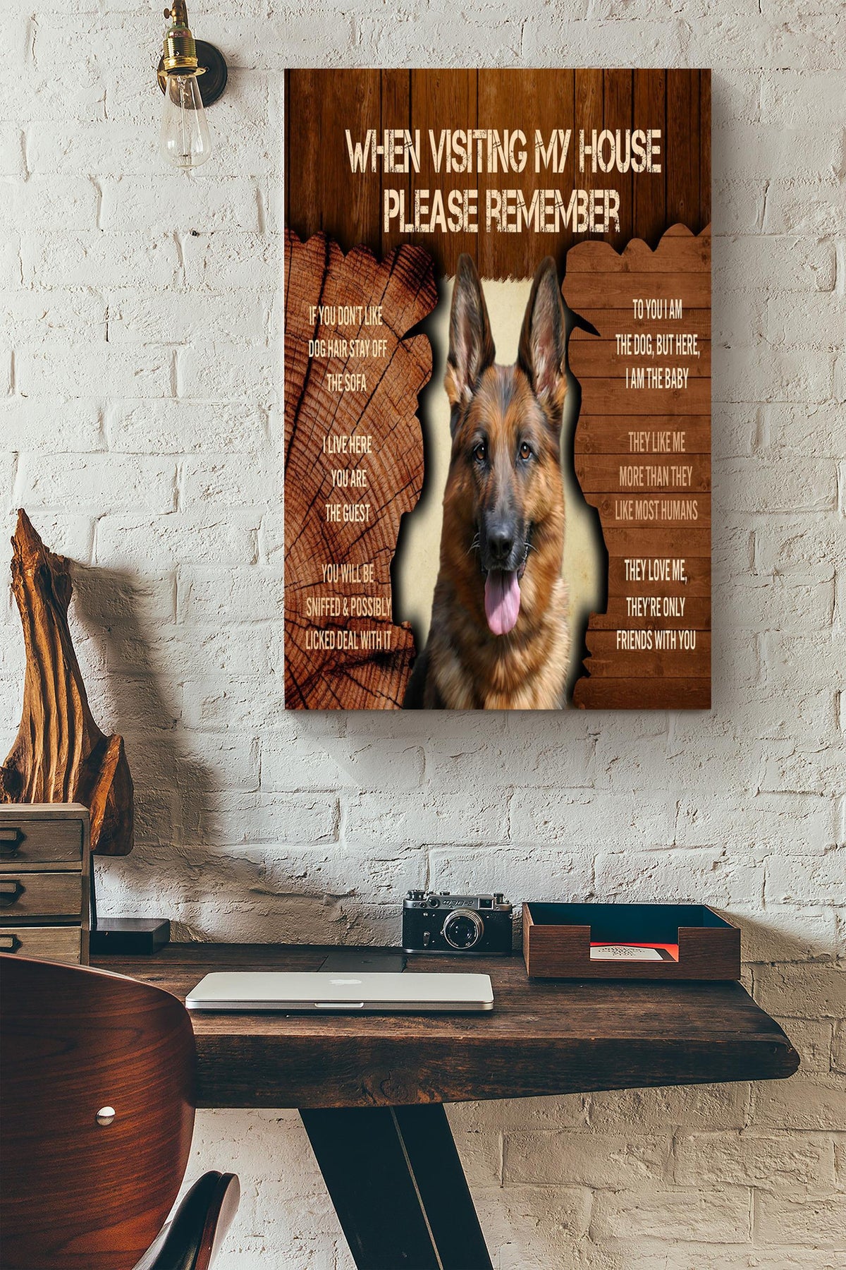 Dog Lover Home Rules Gift For Dog Mom Home Decor Housewarming Canvas