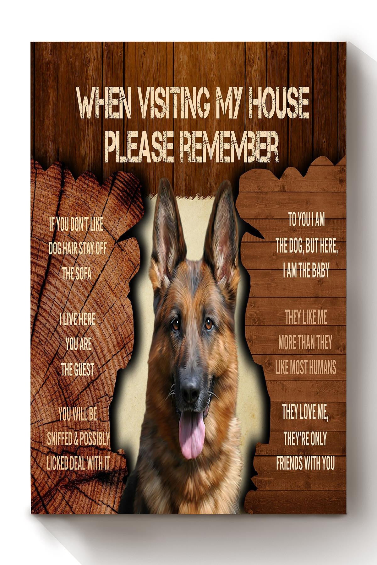 Dog Lover Home Rules Gift For Dog Mom Home Decor Housewarming Canvas