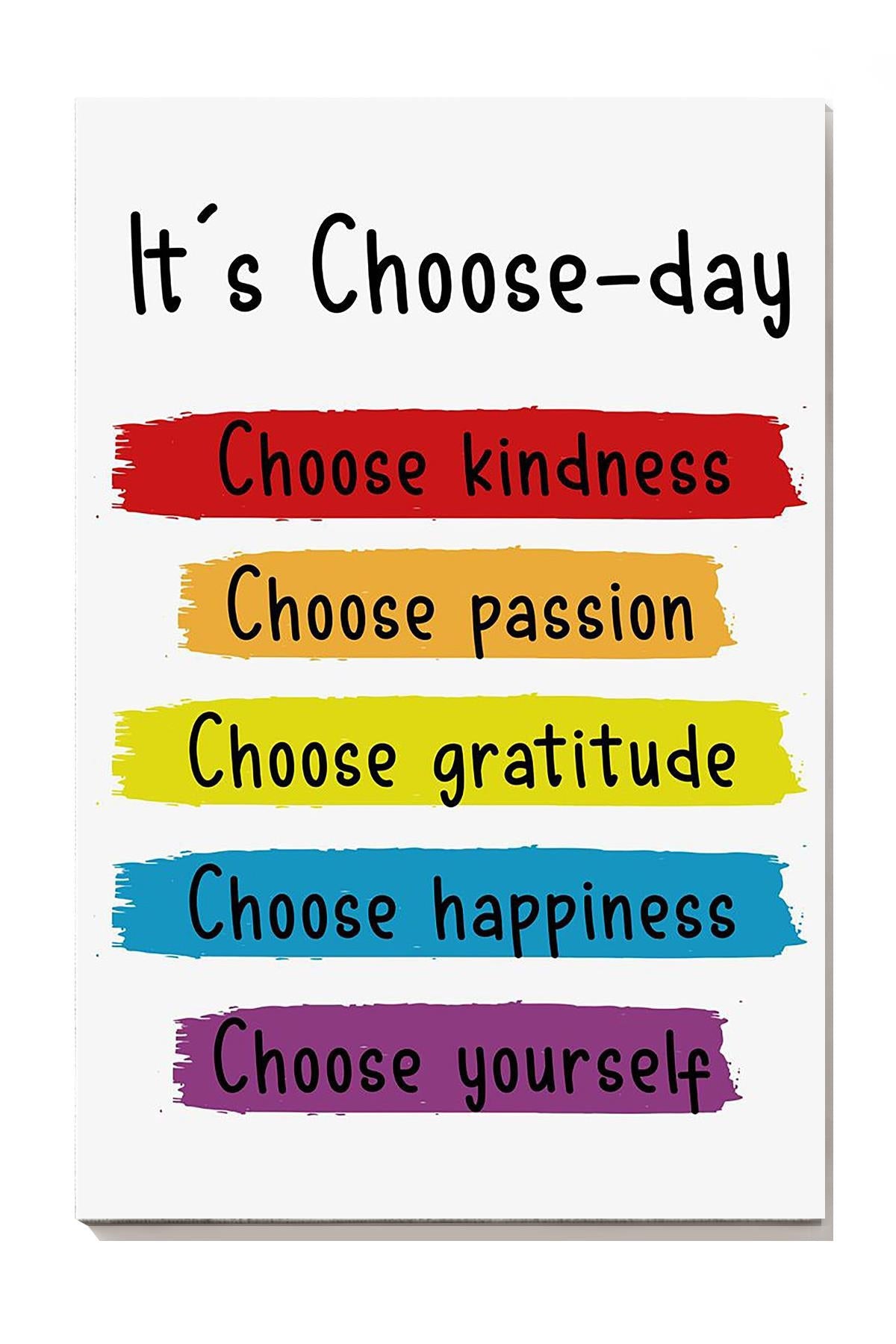 Colorful It Is Choose Day Equality Wall Art For Classroom Kids Room Decor Canvas Gallery Wrapped Canvas Framed Gift Idea Framed Prints, Canvas