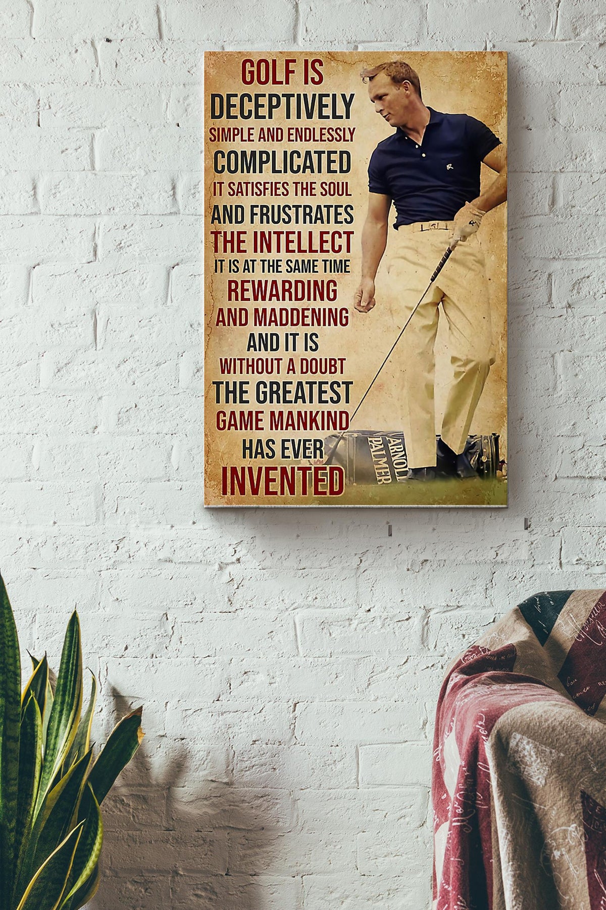 Golf Satisfies The Soul Canvas Gallery Wrapped Canvas Framed Gift Idea