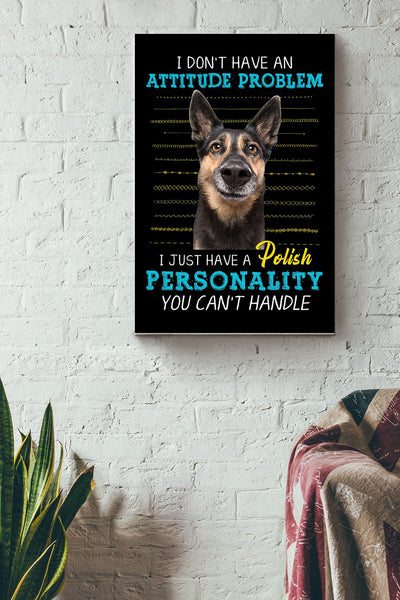 German Shepherd Polish Personality Dog Moms Canvas Gallery Wrapped Canvas Framed Gift Idea