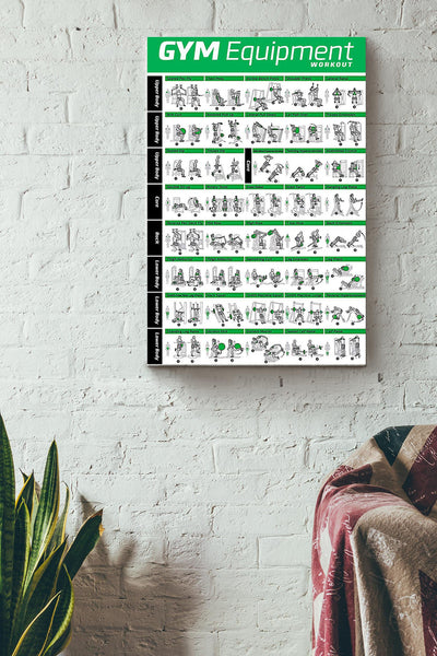 Gym Equipment Fitness Poster Canvas Gallery Wrapped Canvas Framed Gift Idea