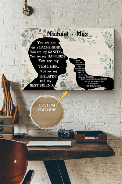 Dachshund Boy Therapist Best Friend Personalized Poster - Animal Wall Art - Gift For Dog Lover Dog Foster Puppy Fan Canvas Gallery Wrapped Canvas Framed Gift Idea Framed Prints, Canvas