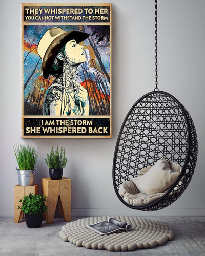 Cowgirl They Whispered To Her Poster Horse Riding Wall Art Cowgirl Cowboy Gift Canvas Framed Prints, Canvas