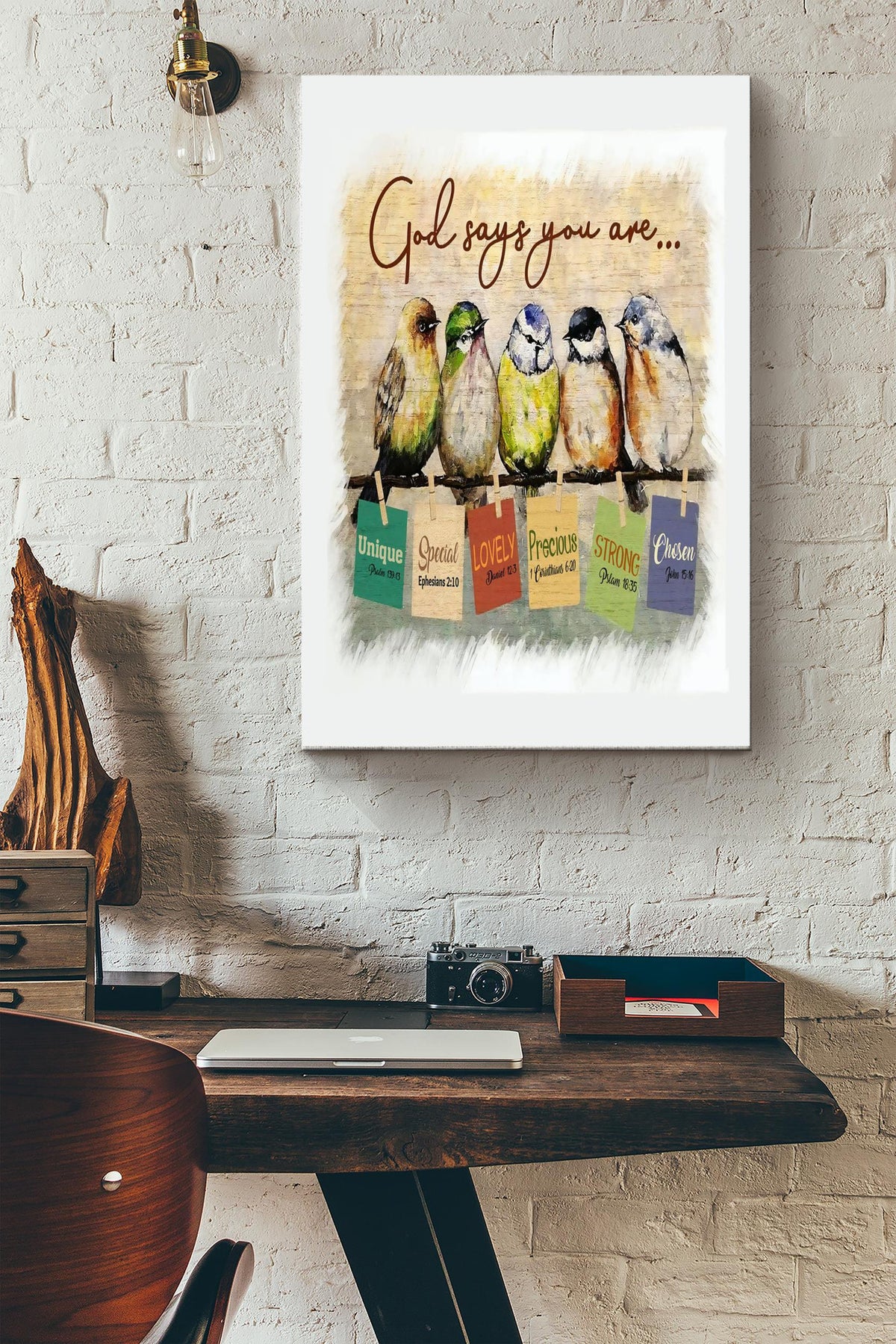 God Says You Are Sparrow Wall Matte Poster Canvas Gallery Wrapped Canvas Framed Gift Idea