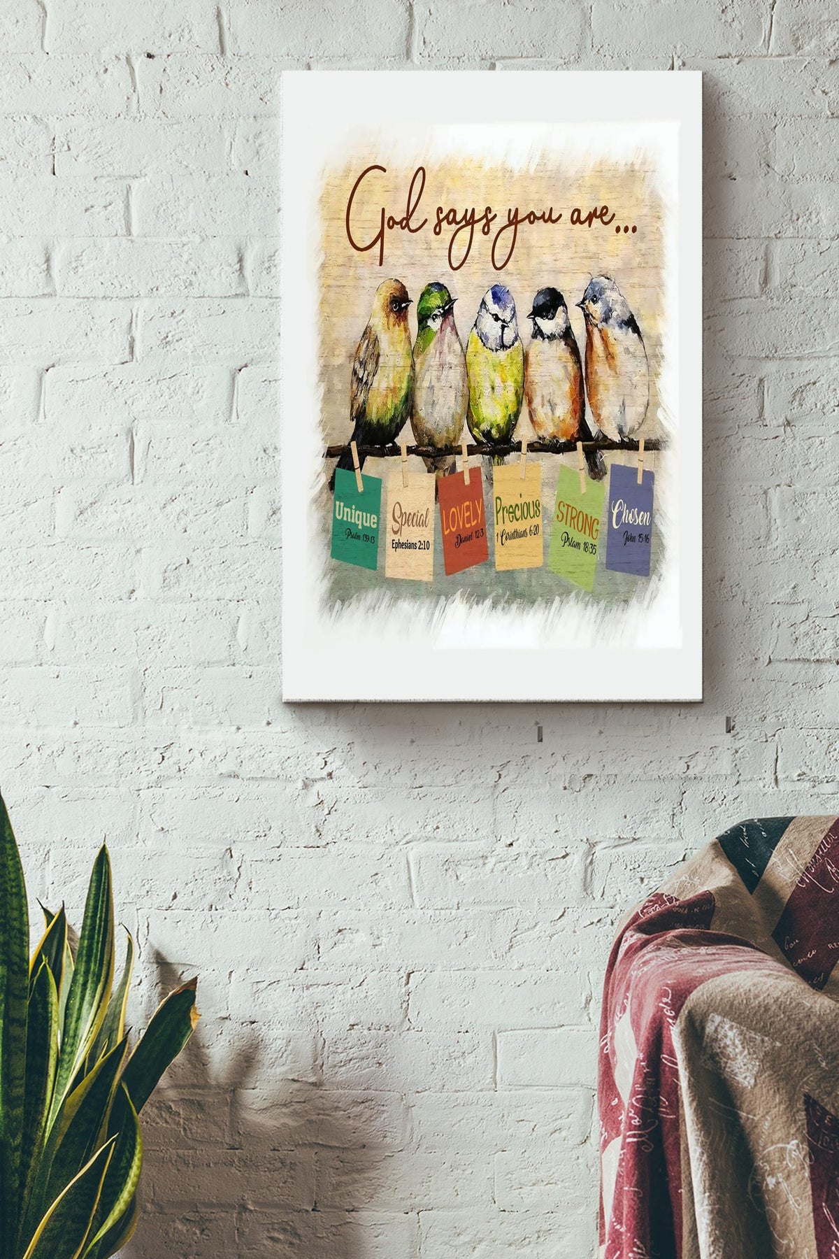 God Says You Are Sparrow Wall Matte Poster Canvas Gallery Wrapped Canvas Framed Gift Idea