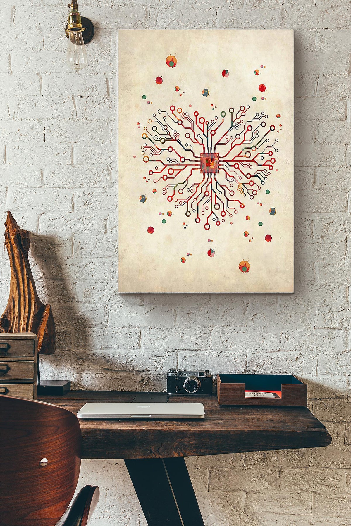 Heart Electrician Art Colorful Poster Canvas Gallery Wrapped Canvas Framed Gift Idea