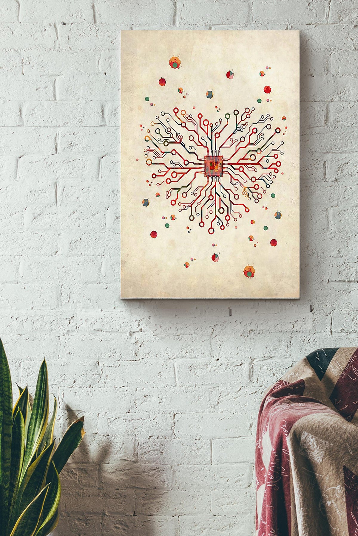 Heart Electrician Art Colorful Poster Canvas Gallery Wrapped Canvas Framed Gift Idea