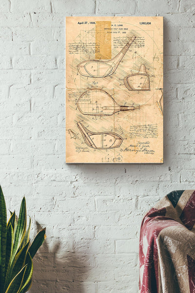 Golf Vintage Details Canvas Gallery Wrapped Canvas Framed Gift Idea