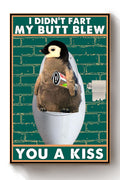 Funny Quote Cute Penguin My Butt Blew You A Kiss Gift For Housewarming Home Decor Canvas