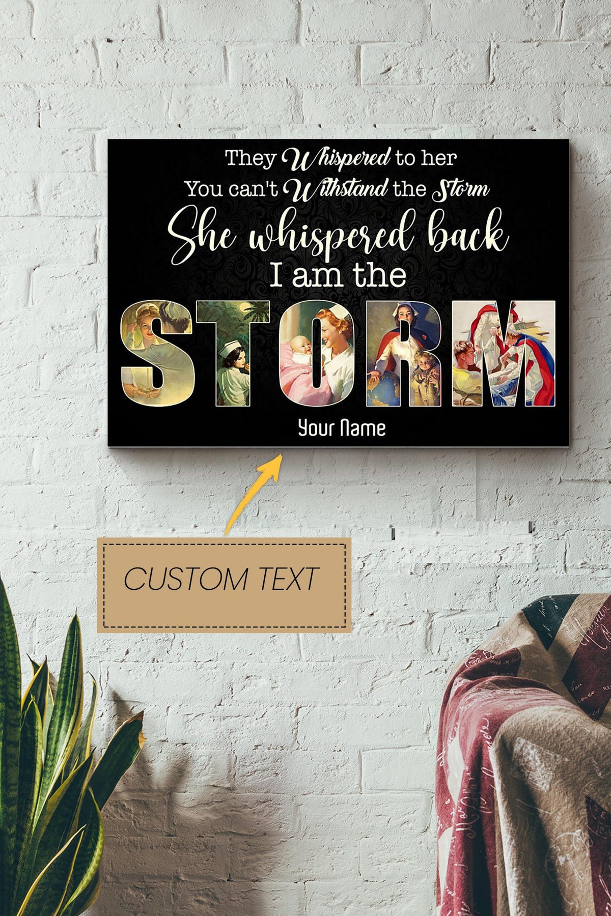 I Am The Storm Personalized Poster - Motivation Wall Art - Gift For Home Decor Housewarming Canvas Gallery Wrapped Canvas Framed Gift Idea Framed Prints, Canvas