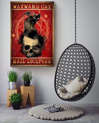 Halloween Wayward Cat Hail Animal Wall Art Gift For Cat Lover International Cat Day Kitten Foster Canvas Framed Prints, Canvas