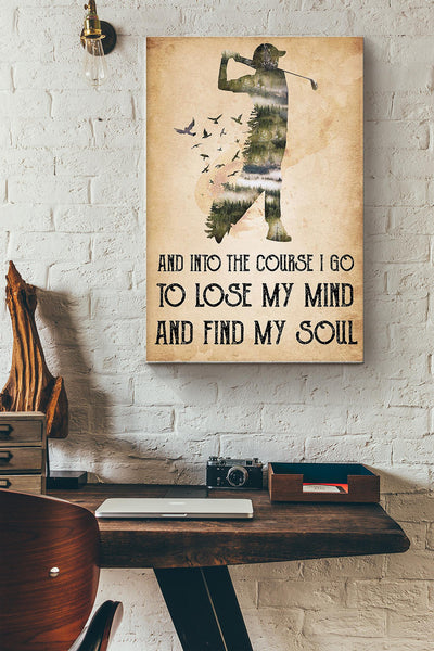 Golf Lose My Mind Canvas Gallery Wrapped Canvas Framed Gift Idea