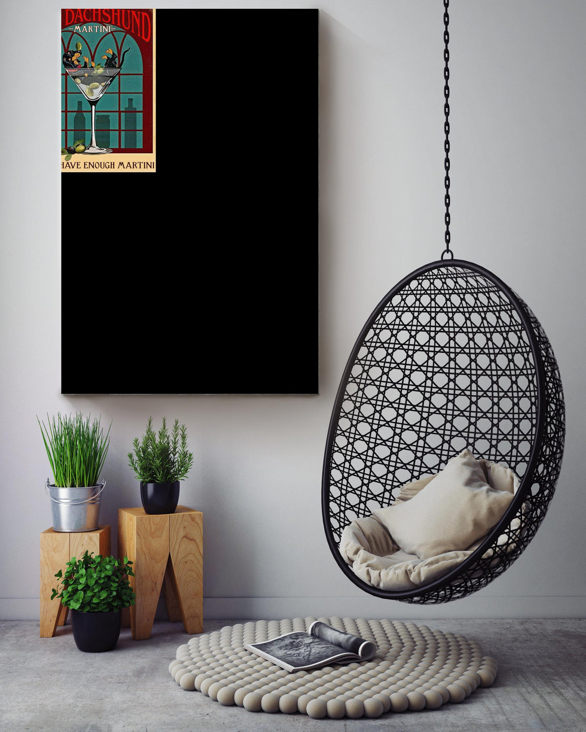Dachshund Martini Funny Quote For Bar Club Decor Gift For Bartender Canvas