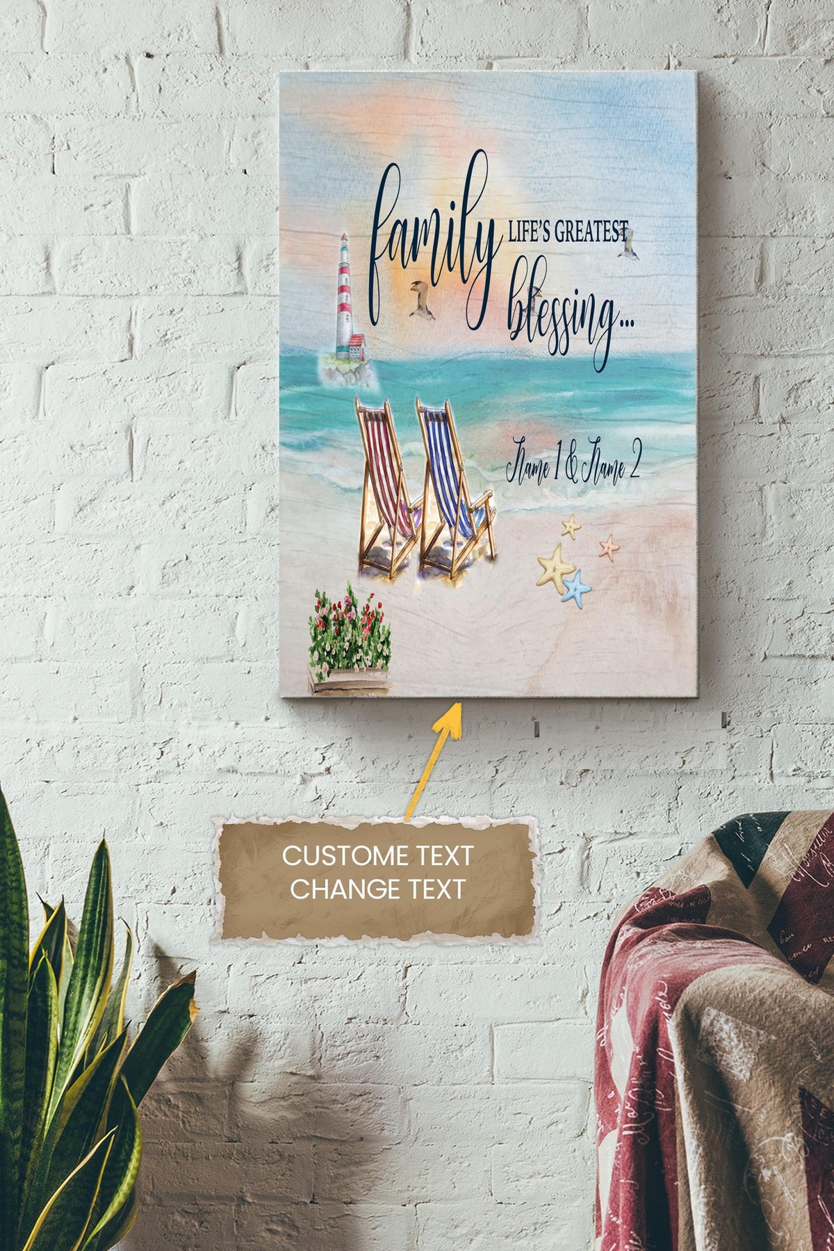 Family Blessing Personalized Poster - Family Wall Art - Gift For Mother's Day Father's Day Canvas Gallery Wrapped Canvas Framed Gift Idea Framed Prints, Canvas