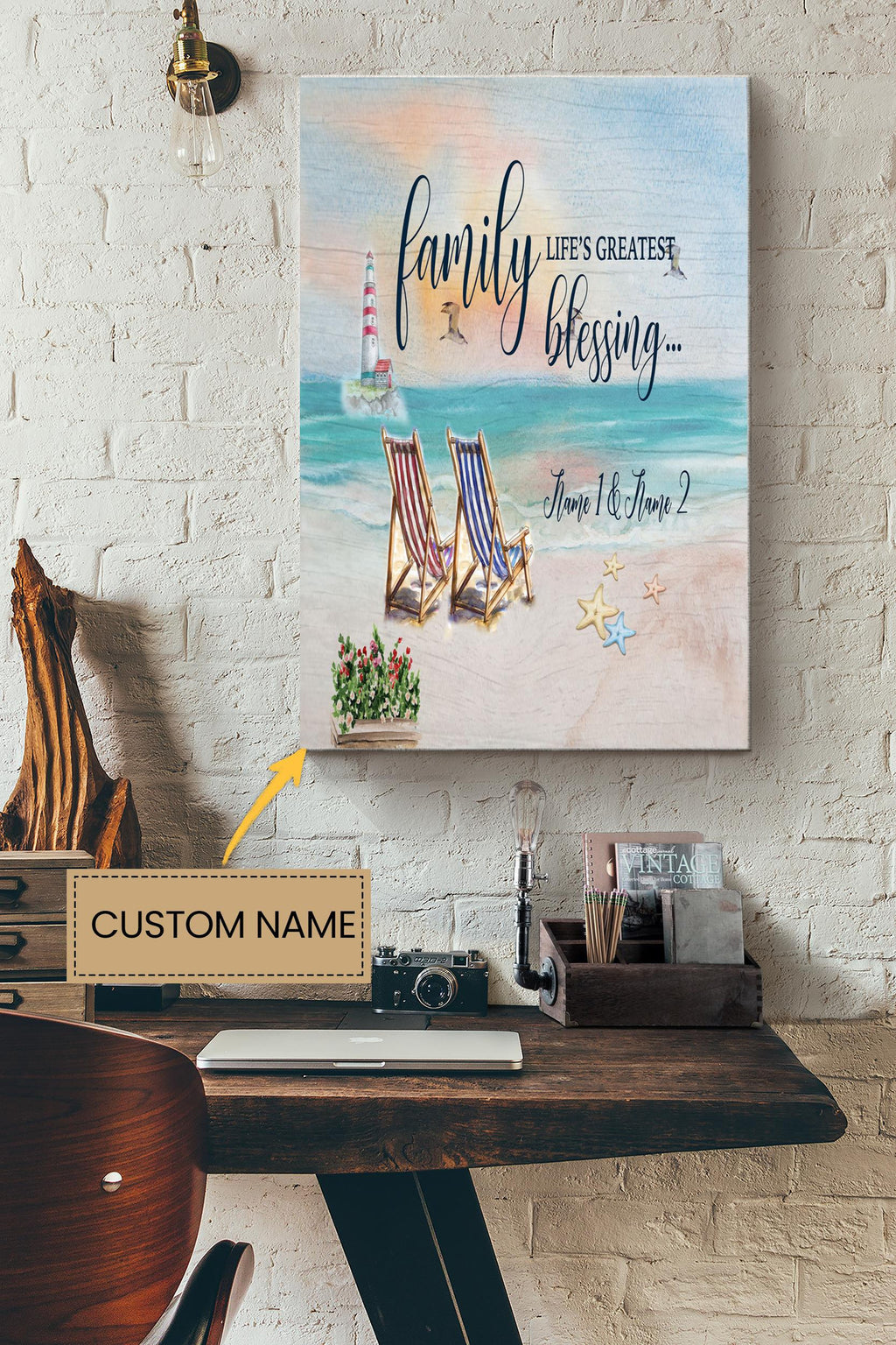 Family Blessing Personalized Poster - Family Wall Art - Gift For Mother's Day Father's Day Canvas Gallery Wrapped Canvas Framed Gift Idea Framed Prints, Canvas
