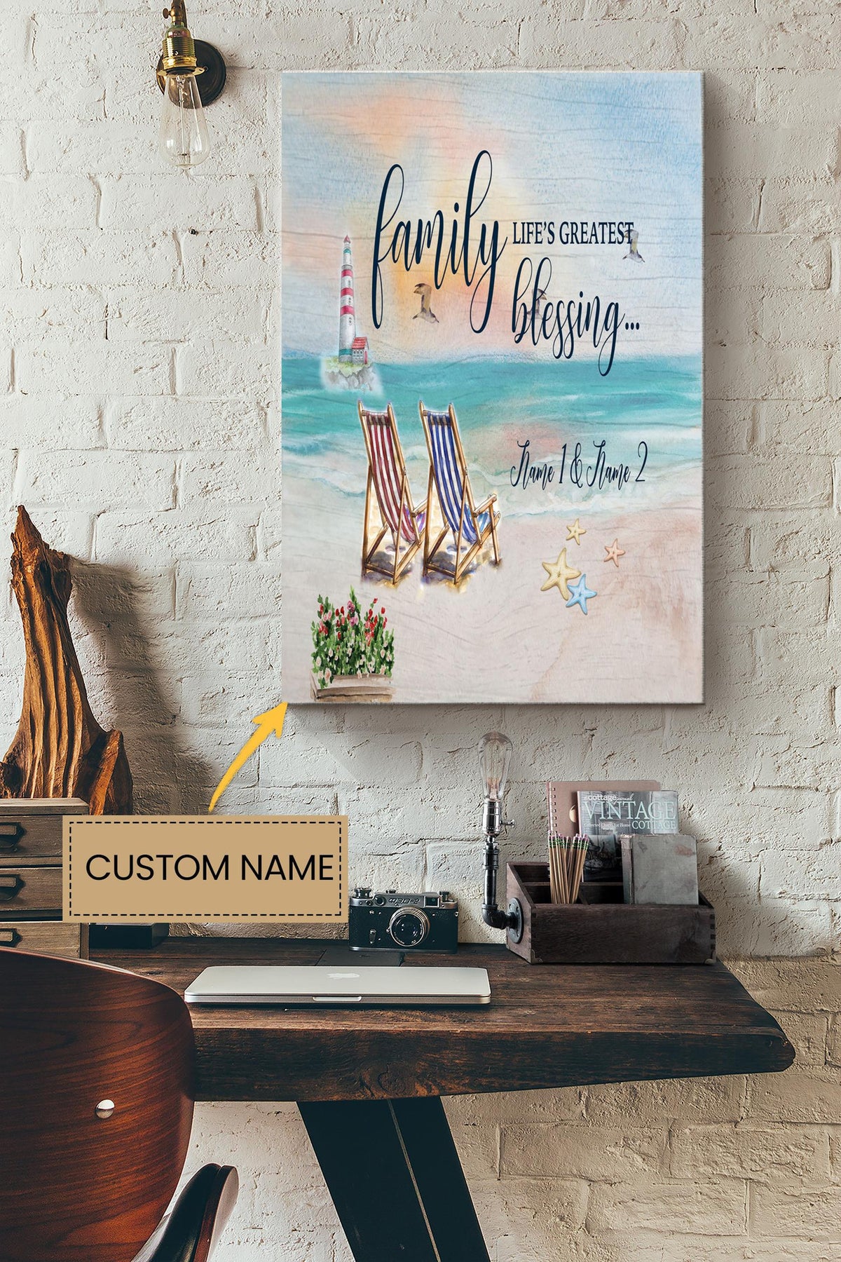 Family Blessing Personalized Poster - Family Wall Art - Gift For Mother's Day Father's Day Canvas Gallery Wrapped Canvas Framed Gift Idea Framed Prints, Canvas