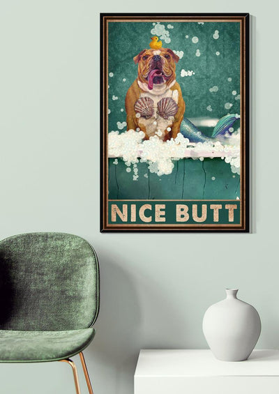 Dogue De Bordeaux Bathing Nice Butt Dog Wall Art For Bathroom Decor Gift For Dog Lovers Canvas Gallery Wrapped Canvas Framed Gift Idea Framed Prints, Canvas