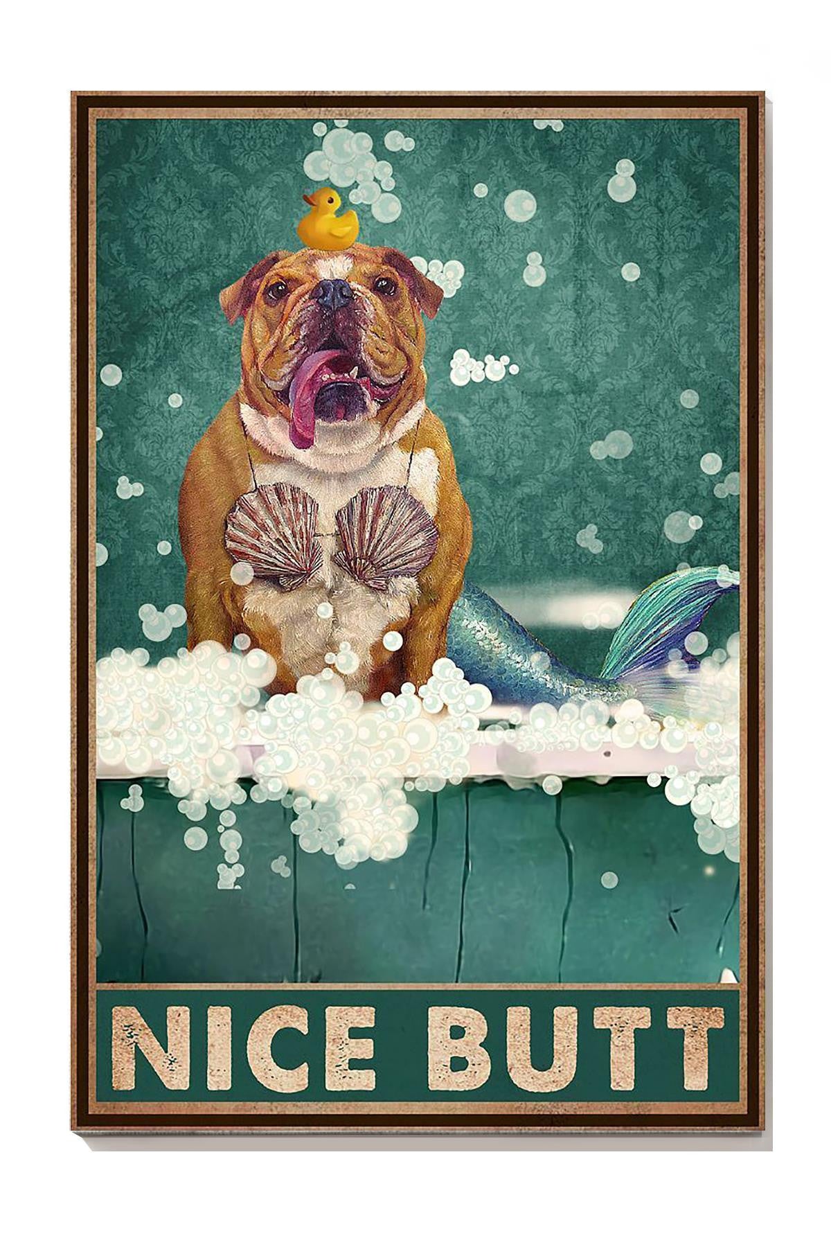 Dogue De Bordeaux Bathing Nice Butt Dog Wall Art For Bathroom Decor Gift For Dog Lovers Canvas Gallery Wrapped Canvas Framed Gift Idea Framed Prints, Canvas