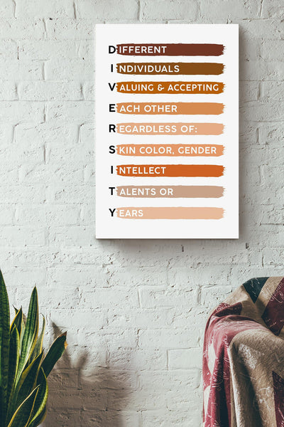 Diversity Equality Humanity Quote For Home Decor Housewarming Canvas