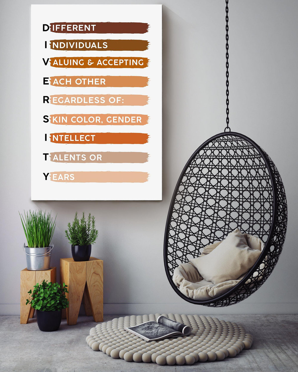 Diversity Equality Humanity Quote For Home Decor Housewarming Canvas