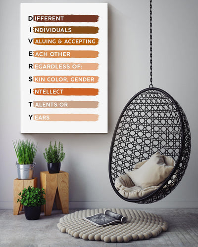 Diversity Equality Humanity Quote For Home Decor Housewarming Canvas