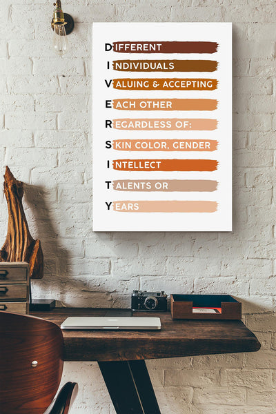 Diversity Equality Humanity Quote For Home Decor Housewarming Canvas