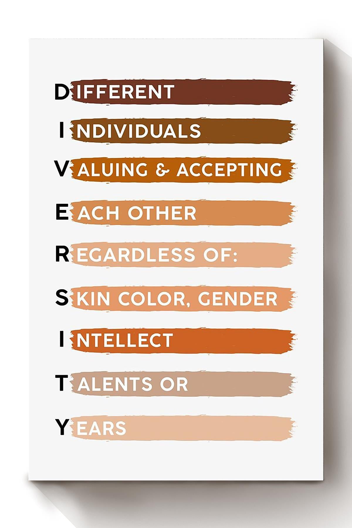 Diversity Equality Humanity Quote For Home Decor Housewarming Canvas