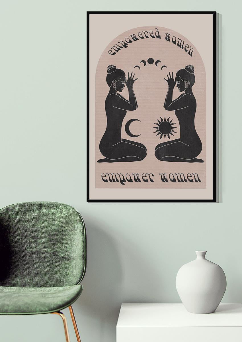 Empowered Women Spiritual Feminism For Vintage Yoga Girl Gift Yoga Studio Decor Canvas