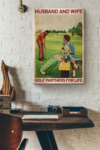 Golf Partners For Life Canvas Gallery Wrapped Canvas Framed Gift Idea